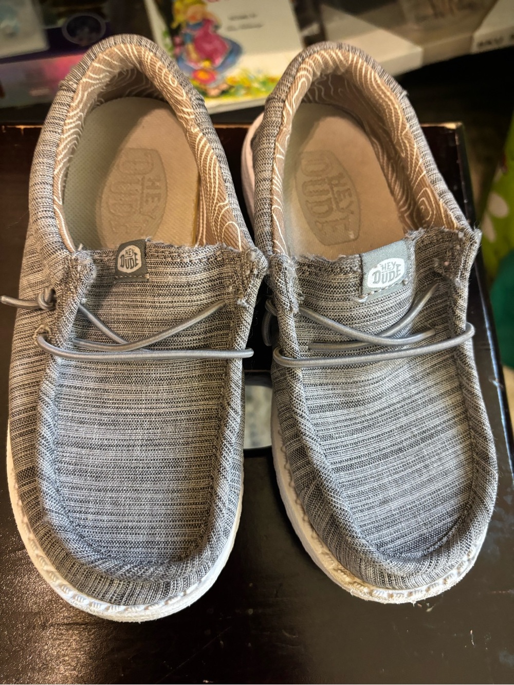 Hey Dude Kids Gray Knit Slip-On Casual Shoes